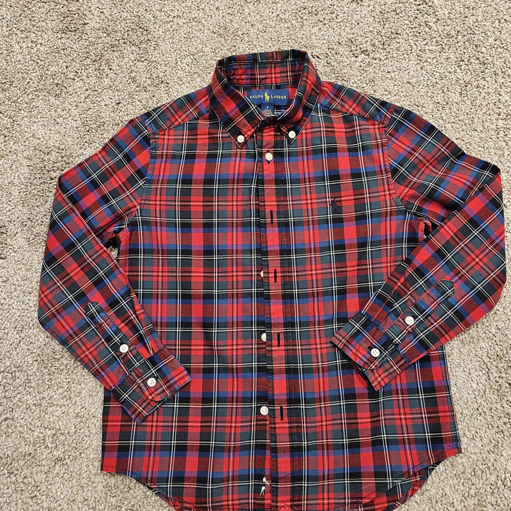 Polo by Ralph Lauren Red and Blue Plaid Button-Down Shirt